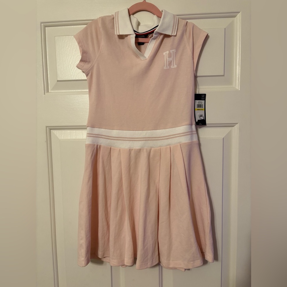 Tommy Hilfiger Light Pink and White Kids Polo Dress